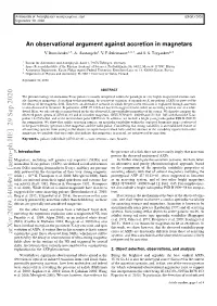 An Observational Argument Against Accretion in Magnetars