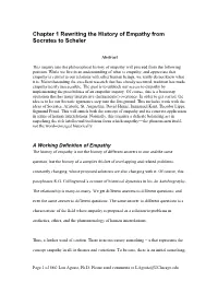 Chapter 1 Rewriting the History of Empathy from Socrates to Scheler