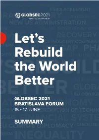 Globsec 2021 Bratislava Forum Summary ( 3