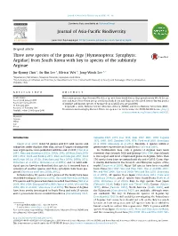 Hymenoptera: Symphyta: Argidae) from South Korea with Key to Species of the Subfamily Arginae