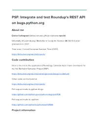 Integrate and Test Roundup's REST API on Bugs.Python.Org