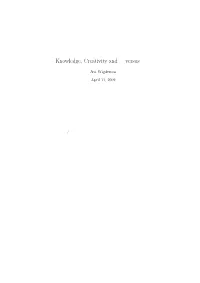 Knowledge, Creativity and P Versus NP