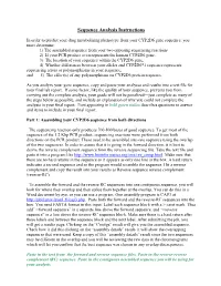 Sequence Analysis Instructions