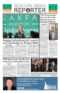Singing and Policing Are a Match, Says Cambridge Lt. Pauline Wells (Continued from Page 1) America’S Darkest Days, How I Felt,” She Says), but Vice and Support