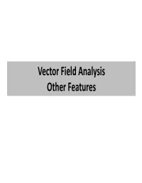 Vector Field Analysis Other Features Topological Features
