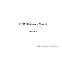 XLNT V5 SP1 Reference Manual