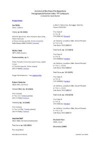 An a to Z of the Piano Trio Repertoire Discography & Review Index: "R” Composers Compiled by David Barker