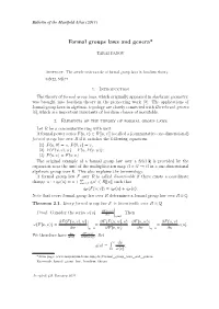 Formal Groups Laws and Genera*