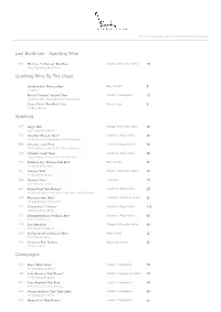 Last Bottle List - Sparkling Wine