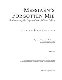 Messiaen's Forgotten