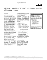 Microsoft Windows Embedded for Point of Service Support
