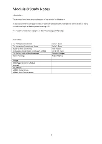 Module 8 Study Notes