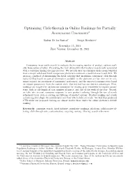 Optimizing Click-Through in Online Rankings for Partially Anonymous Consumers∗