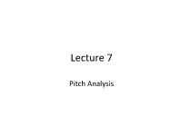Pitch Tracking
