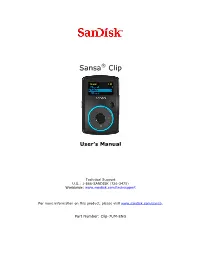 Sansa Clip User's Manual