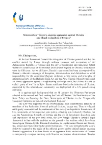 Statement on “Russia's Ongoing Aggression Against Ukraine