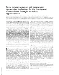 Tsetse Immune Responses and Trypanosome Transmission: Implications for the Development of Tsetse-Based Strategies to Reduce Trypanosomiasis