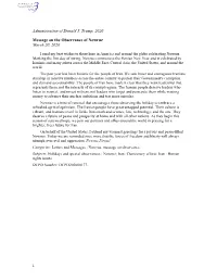 Administration of Donald J. Trump, 2020 Message on the Observance