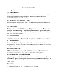 Common Plumbing Code Issues