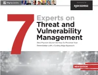Experts on Threat and Vulnerability Management