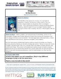 Origin by Dan Brown Reviewed by Robert Schmidt