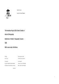 (OSU-Ugent): Studies in Ancient Ethnography. Barbarians in Strabo's
