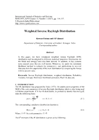 Weighted Inverse Rayleigh Distribution