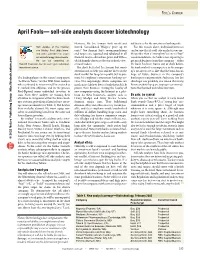 April Fools— Sell-Side Analysts Discover Biotechnology
