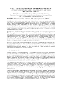 Calculation of Deflection of the Vertical Components: Analyzing the Gps, Levelling Measurements and Their Distribution Geometry