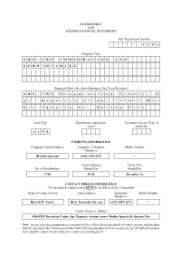 COVER SHEET for AUDITED FINANCIAL STATEMENTS SEC Registration Number 1 8 0 3 Company Name A