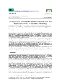 Development of a Process for N-Butanol Recovery from Abe