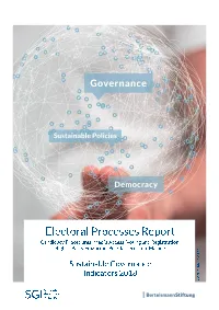 Electoral Processes Report | SGI Sustainable Governance Indicators