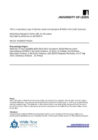 Electron Probe Microanalysis (EPMA) in the Earth Sciences
