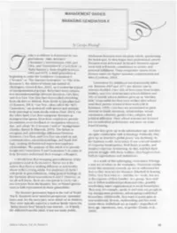 MANAGING GENERATION X by Carolyn Wiethojf