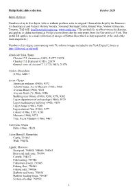 Philip Rahtz Slide Collection October 2020 Index of Places Numbers Of