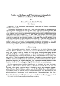 Studien Zur Siedlungs- Und Wirtschaftsentwicklung in Der Östlichen Kanadischen Zentralarktis*)