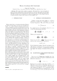 Theory of Systems with Constraints