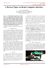 A Review Paper on Brain Computer Interface
