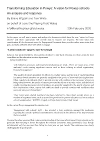 A Vision for Powys Schools an Analysis and Response