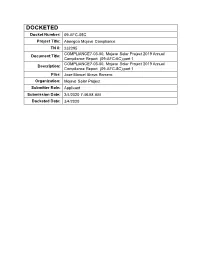 COMPLIANCE7-03-00, Mojave Solar Project 2019 Annual Compliance Report (09-AFC-5C) Part 1