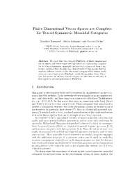 Finite Dimensional Vector Spaces Are Complete for Traced Symmetric Monoidal Categories