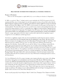 PRELIMINARY INFORMATION FORM (PIF) for HISTORIC DISTRICTS