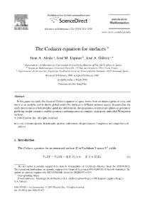 The Codazzi Equation for Surfaces ✩