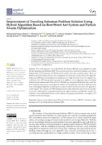 Improvement of Traveling Salesman Problem Solution Using Hybrid Algorithm Based on Best-Worst Ant System and Particle Swarm Optimization
