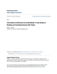 Information Architecture for Social Media: a Case Study on Building an Event Backchannel with Twitter