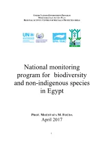 National Monitoring Program for Biodiversity and Non-Indigenous Species in Egypt