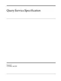 Query Service Specification