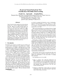 Recurrent Neural Network for Text Classification with Multi-Task