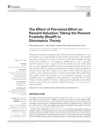 Taking the Reward Positivity (Rewp) to Dissonance Theory