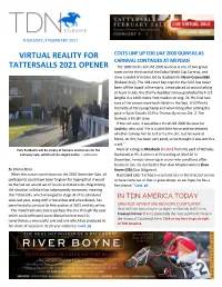 Virtual Reality for Tattersalls 2021 Opener Cont